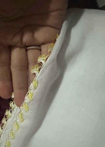 Dantel Detaylı Beyaz Vintage Kadın tülbent - Görsel 10