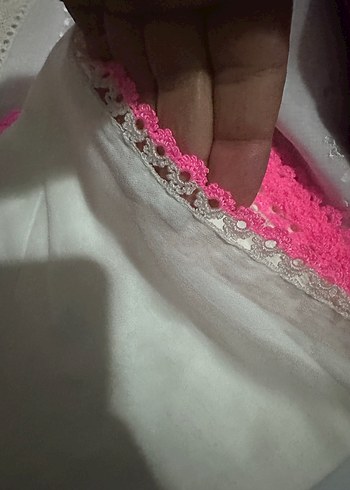 Dantel Detaylı Beyaz Vintage Kadın tülbent - Görsel 2