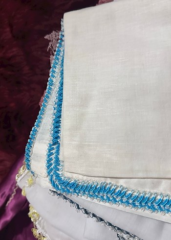 Dantel Detaylı Beyaz Vintage Kadın tülbent - Görsel 14