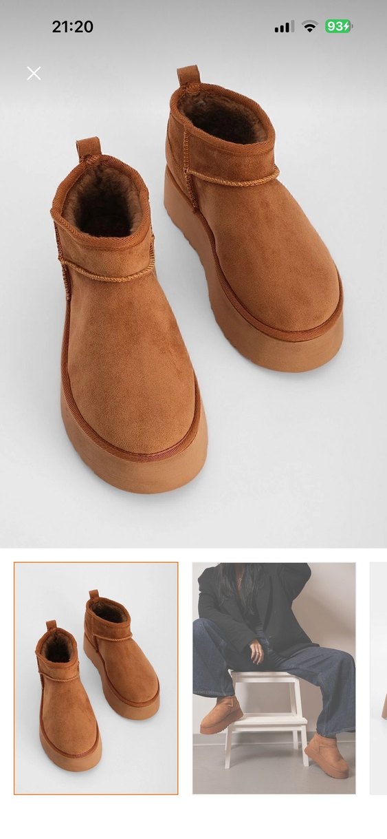 Kahverengi Denim Dolgu Topuklu Kadın Bot - Görsel 2