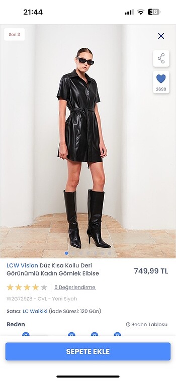 Lcw deri elbise