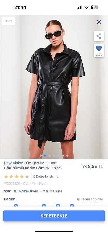 LC Waikiki Lcw deri elbise