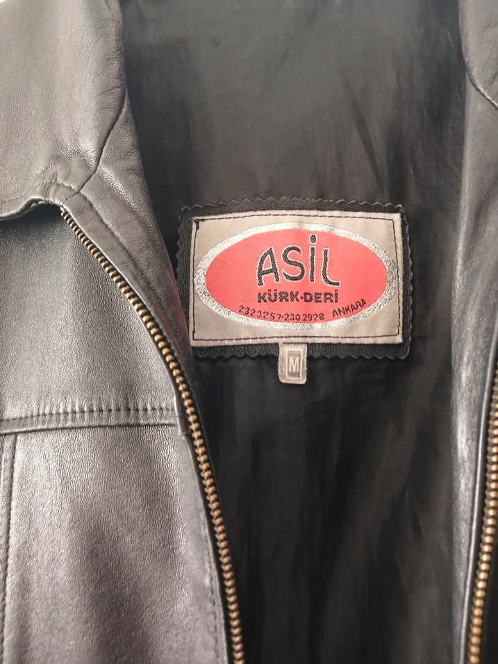 Siyah Deri Kadın Biker Ceket - Görsel 2