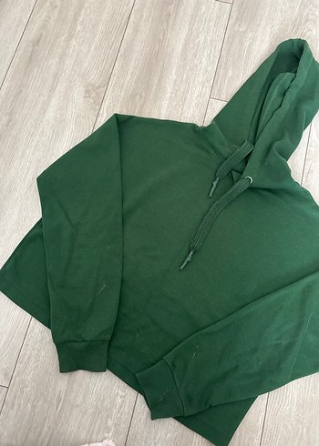 Kadın Yeşil Kapüşonlu Sweatshirt - Görsel 4