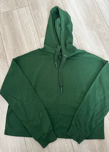 Kadın Yeşil Kapüşonlu Sweatshirt - Görsel 5