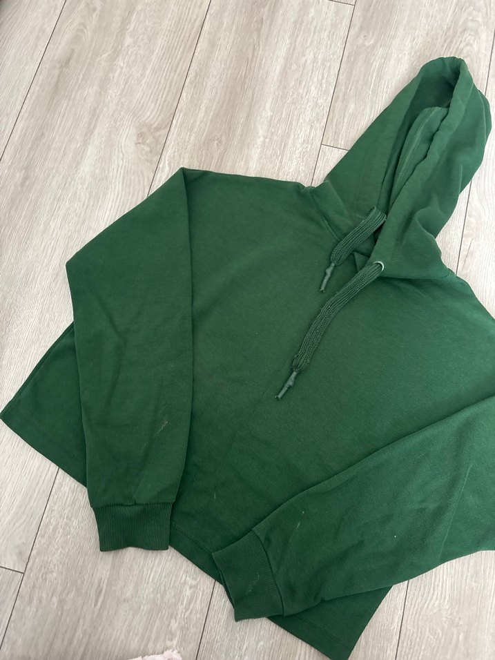 Kadın Yeşil Kapüşonlu Sweatshirt - Görsel 4