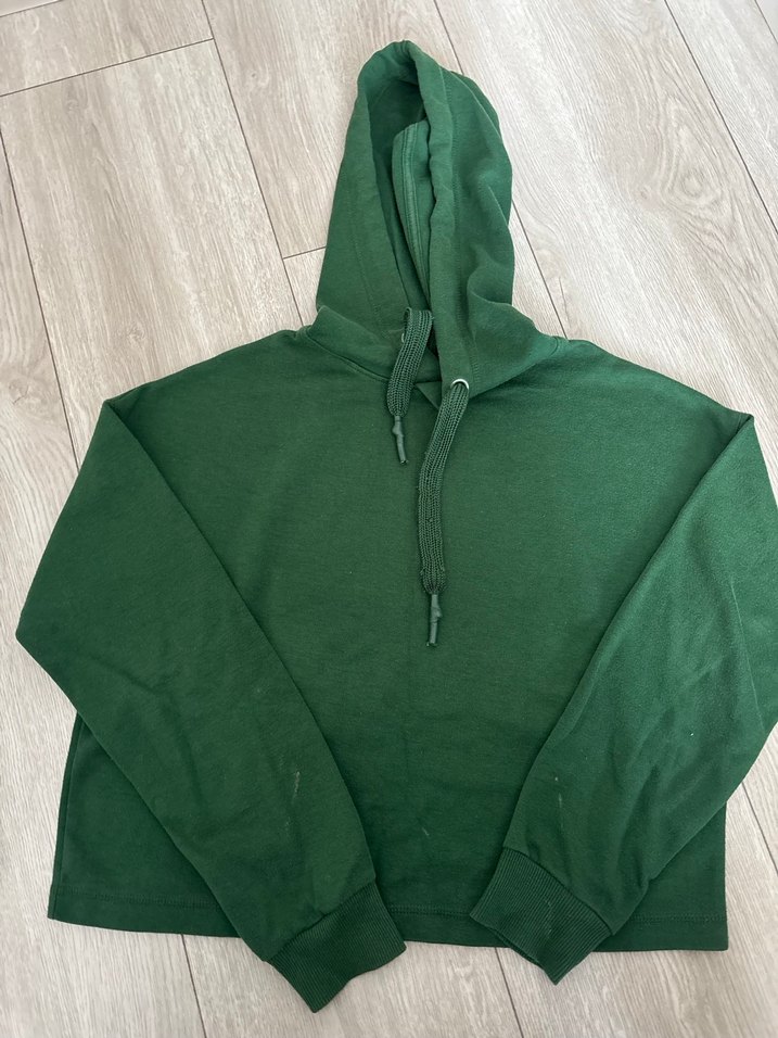 Kadın Yeşil Kapüşonlu Sweatshirt - Görsel 5