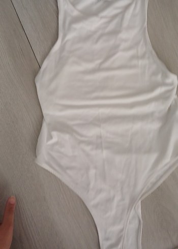 Zara Beyaz Yüksek Yakalı Kolsuz Bodysuit