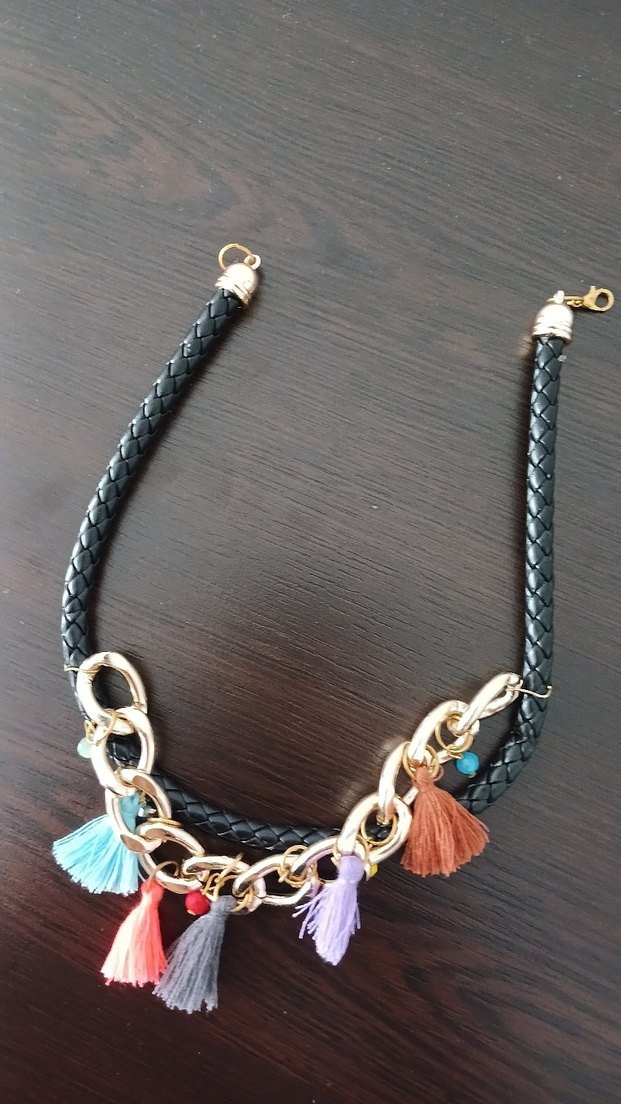 Renkli Püsküllü Bohem Mini Kolye - Görsel 2