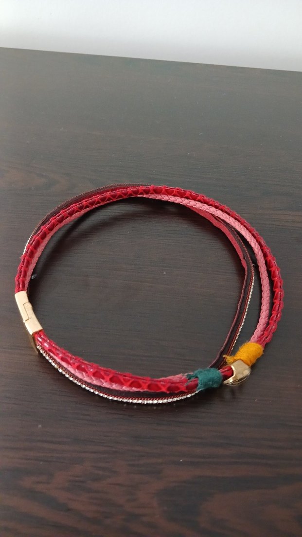 Renkli Yılan Desenli Boncuklu Kadın Bileklik - Görsel 4