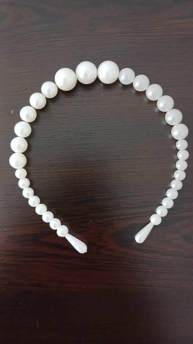 Beyaz Boncuklu Kadın Saç Aksesuarı - Görsel 2