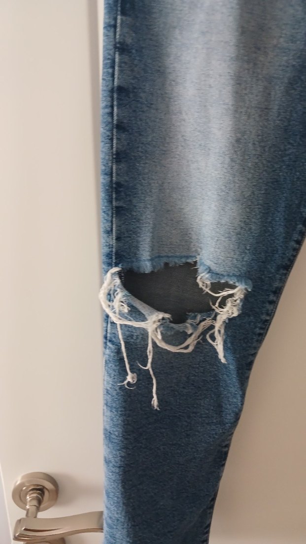 Kadın Mavi Bol Kesim Midi Kot Pantolon - Görsel 2