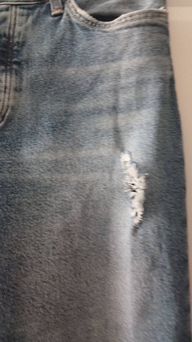 Kadın Mavi Bol Kesim Midi Kot Pantolon - Görsel 3