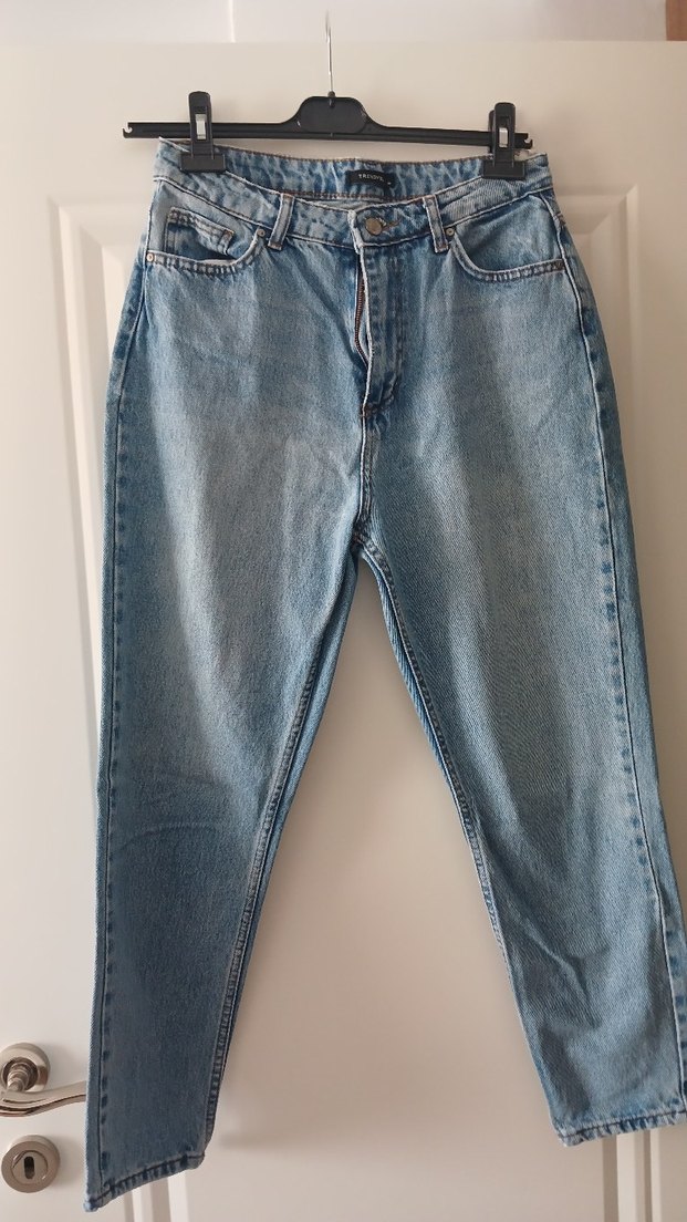 Gevşek Kesim Kadın Midi Kot Pantolon - Görsel 5