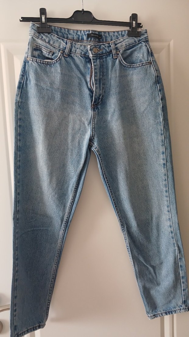 Gevşek Kesim Kadın Midi Kot Pantolon - Görsel 4