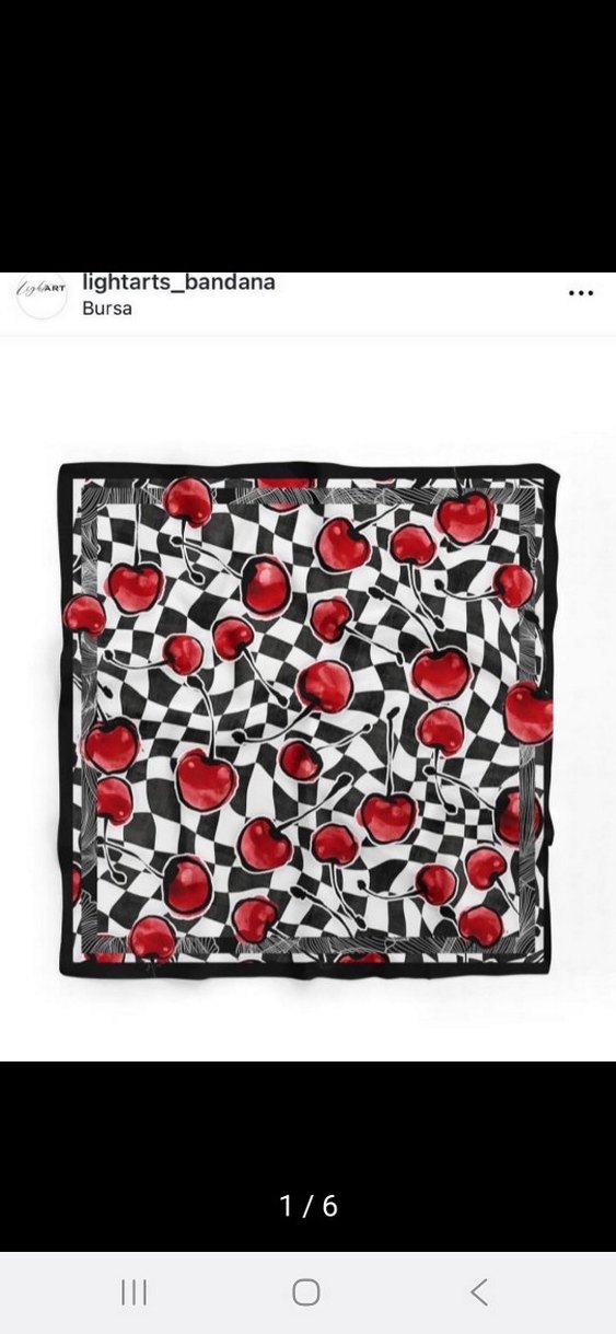 Fırfırlı Retro Kadın Fular - Kırmızı - Görsel 3