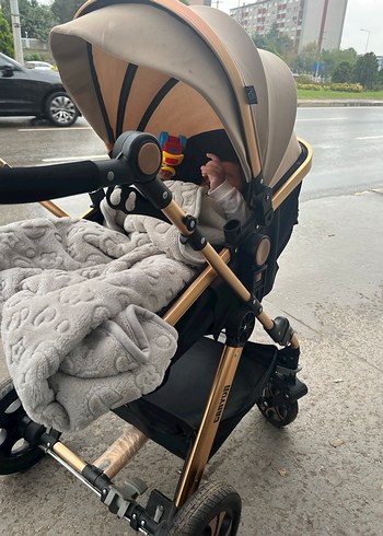 Kahverengi ve Gri Bebek Arabası - Görsel 5