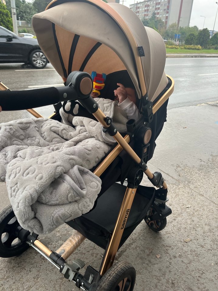 Kahverengi ve Gri Bebek Arabası - Görsel 5