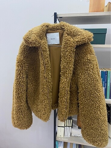 s Beden camel Renk Bershka peluş ceket