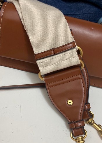 ZaraKahverengi Deri Kadın Çanta - Görsel 4