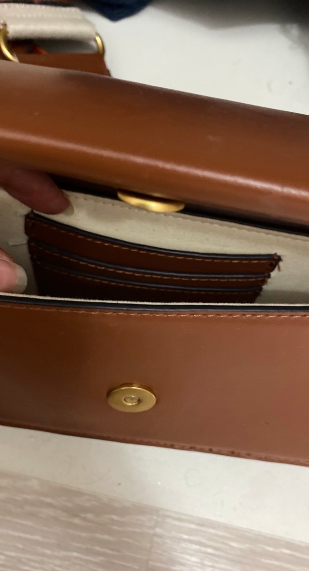 ZaraKahverengi Deri Kadın Çanta - Görsel 2