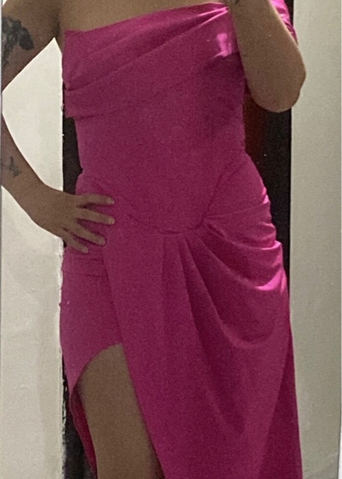 Pembe abiye elbise - Görsel 2