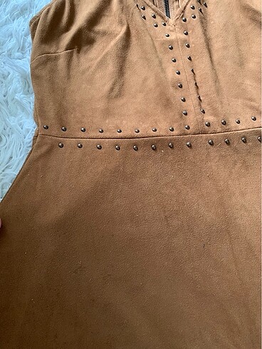 Stradivarius Süet Taba Elbise