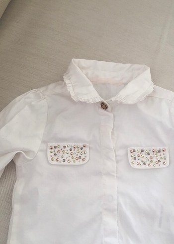 9 Ay Beden beyaz Renk Uzun Kollu, Düğmeli Beyaz Bebek Body