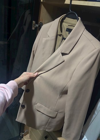 Bej Düğmeli Kadın Blazer Ceket - Görsel 2