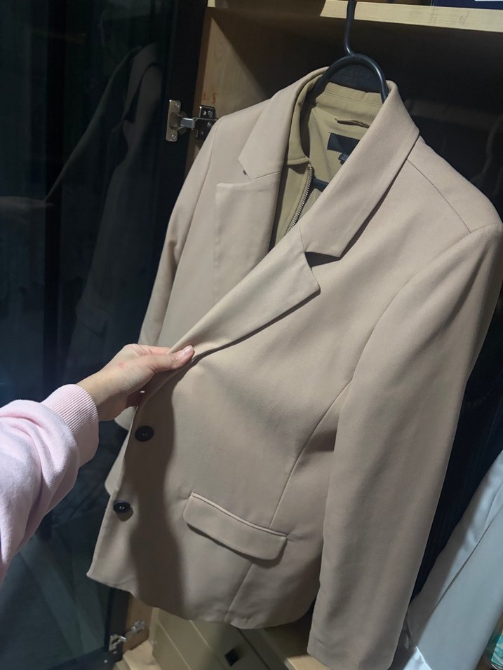 Bej Düğmeli Kadın Blazer Ceket - Görsel 2