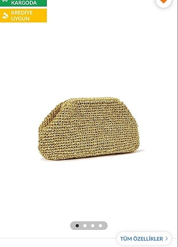 İpekyol model gold clutch çanta