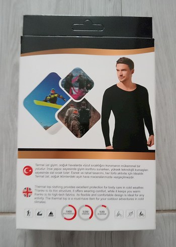 xl Beden Kolcu Siyah Termal Erkek İçlik