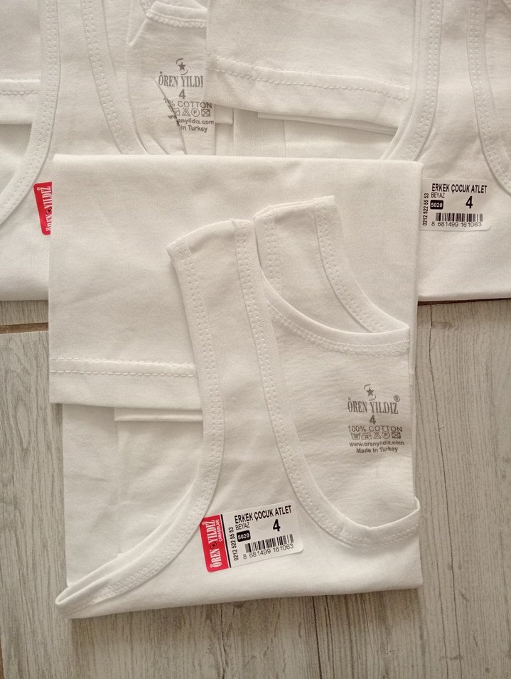 Beyaz Çocuk Atlet 5'li Paket - Görsel 2