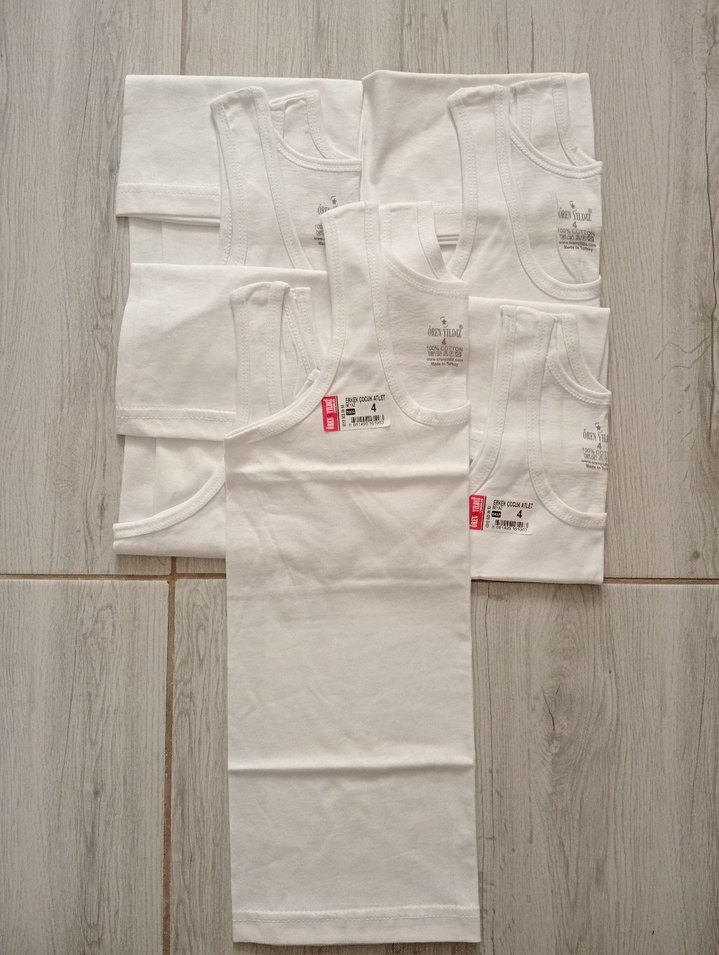 Beyaz Çocuk Atlet 5'li Paket - Görsel 3