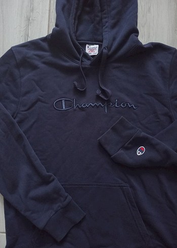 Converse Champion Koyu Lacivert Kapüşonlu Sweatshirt