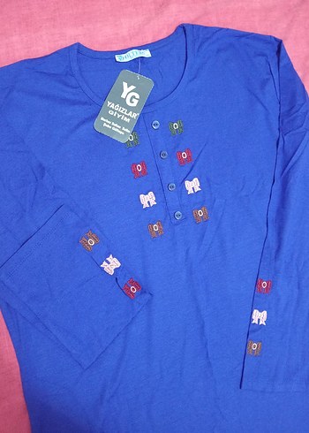 Renkli Nakışlı Kadın Uzun Kollu Bluz - Görsel 2