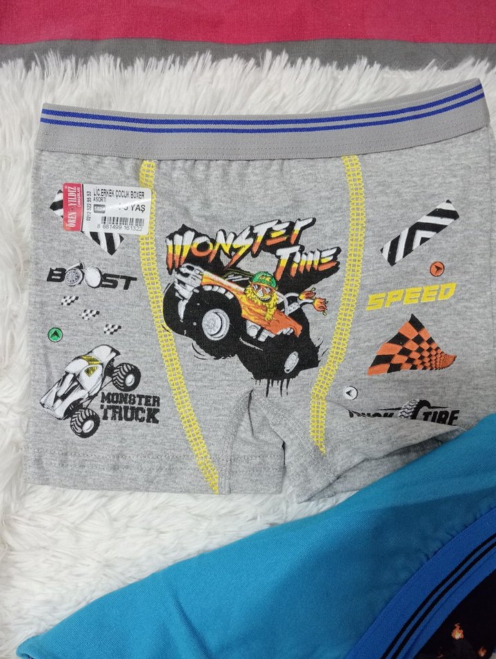 5 adet Renkli Baskılı Çocuk Boxer Seti - Görsel 3