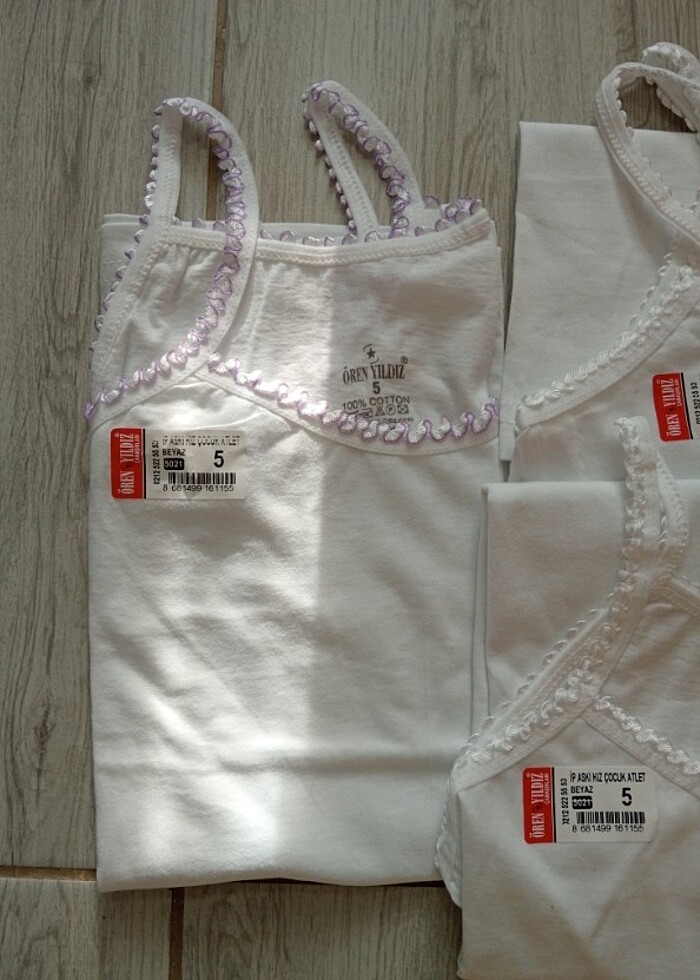 4 adet kız çocuk atlet - Görsel 2