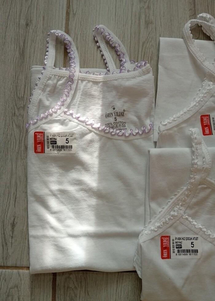 4 adet kız çocuk atlet - Görsel 3