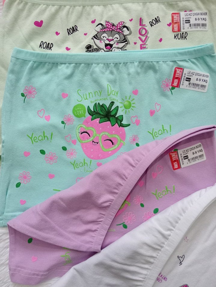 5 adet kız çocuk boxer - Görsel 3