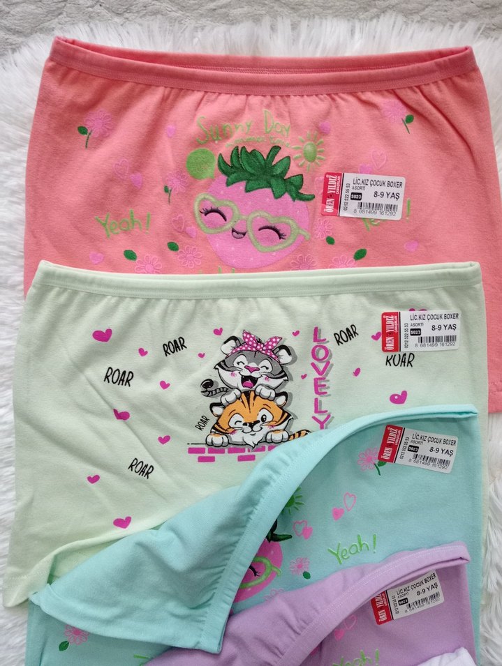 5 adet kız çocuk boxer - Görsel 4