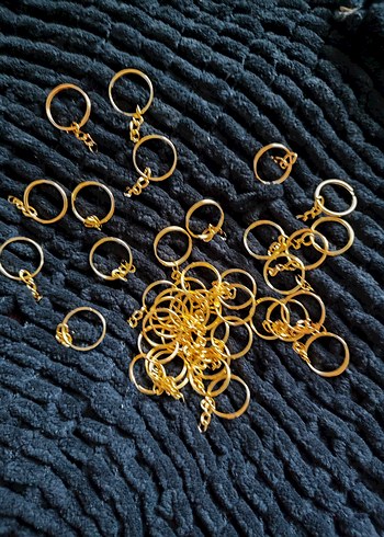 Altın Renk Zincir Detaylı anahtarlık zinciri halkası - Görsel 2