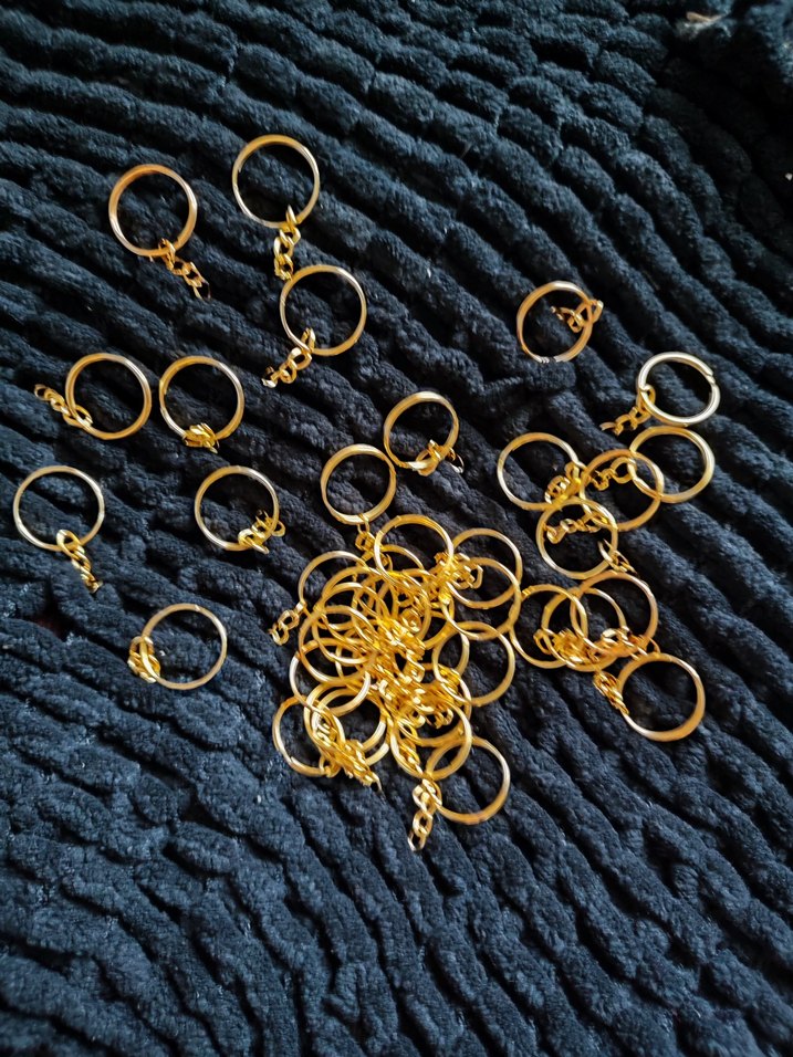 Altın Renk Zincir Detaylı anahtarlık zinciri halkası - Görsel 2