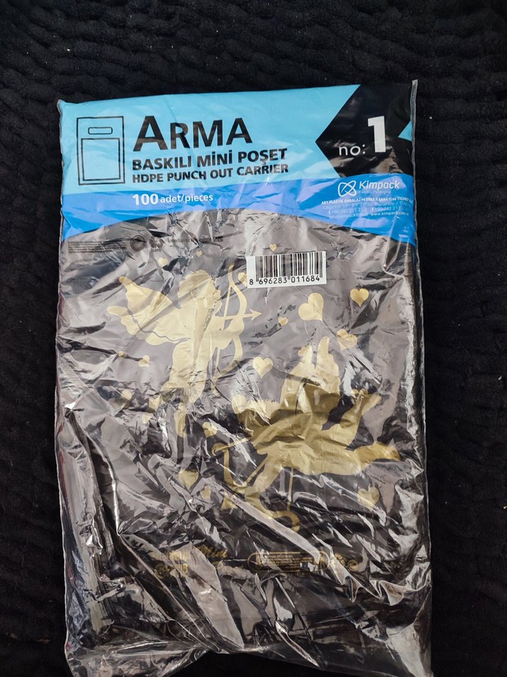 Baskılı siyah poşet 22*35 - Görsel 2