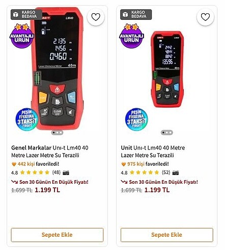 Lazermetre (sıfır ürün)