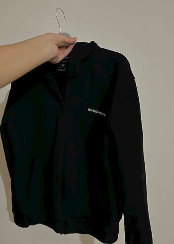 Skechers Siyah Kapüşonlu Fermuarlı Kadın Ceket - Görsel 4