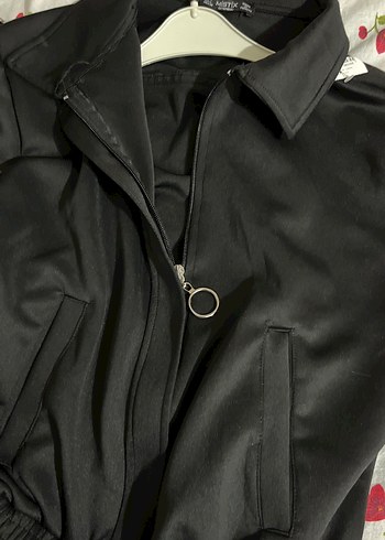 Siyah Yüksek Yakalı Kadın Ceket - Görsel 4