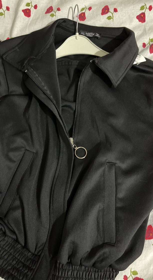 Siyah Yüksek Yakalı Kadın Ceket - Görsel 4