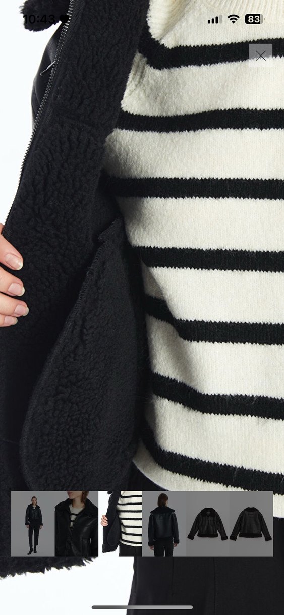 Siyah Kürklü Deri Kadın Biker Ceket - Görsel 4