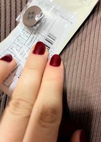 Düğmeli V Yaka Uzun vizon Elbise - Görsel 5